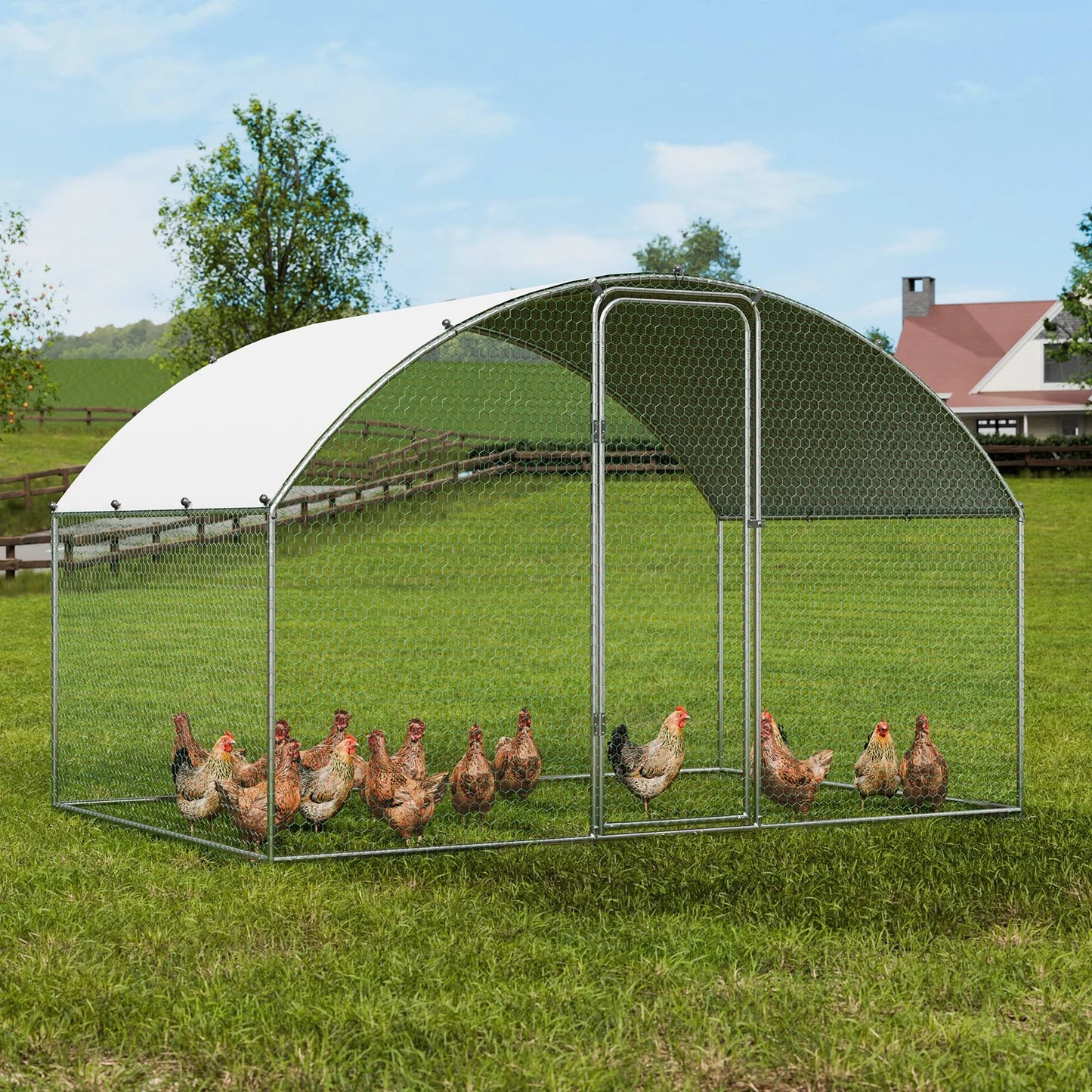 Walk In Chicken Coop, 9.8X6.5X6.5Ft