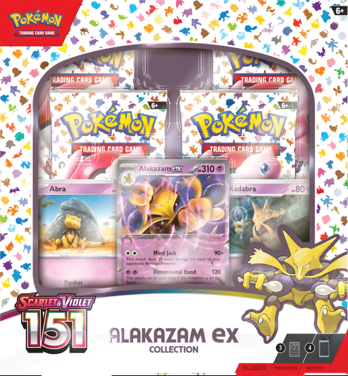 Trading Card Games Scarlet & Violet 3.5 151 Collection Alakazam Ex - 4 TCG: Scarlet & Violet—151 Booster Packs