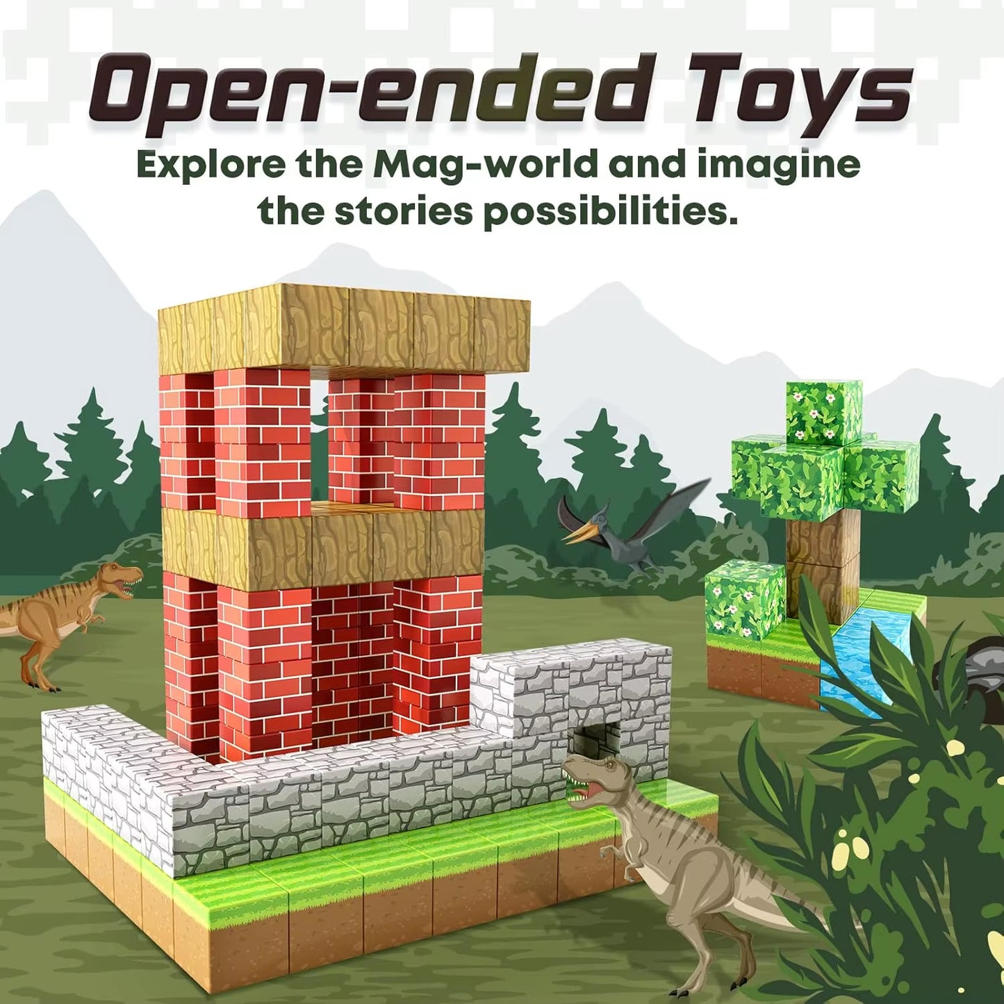 100 Piece Mine Magnetic Blocks
