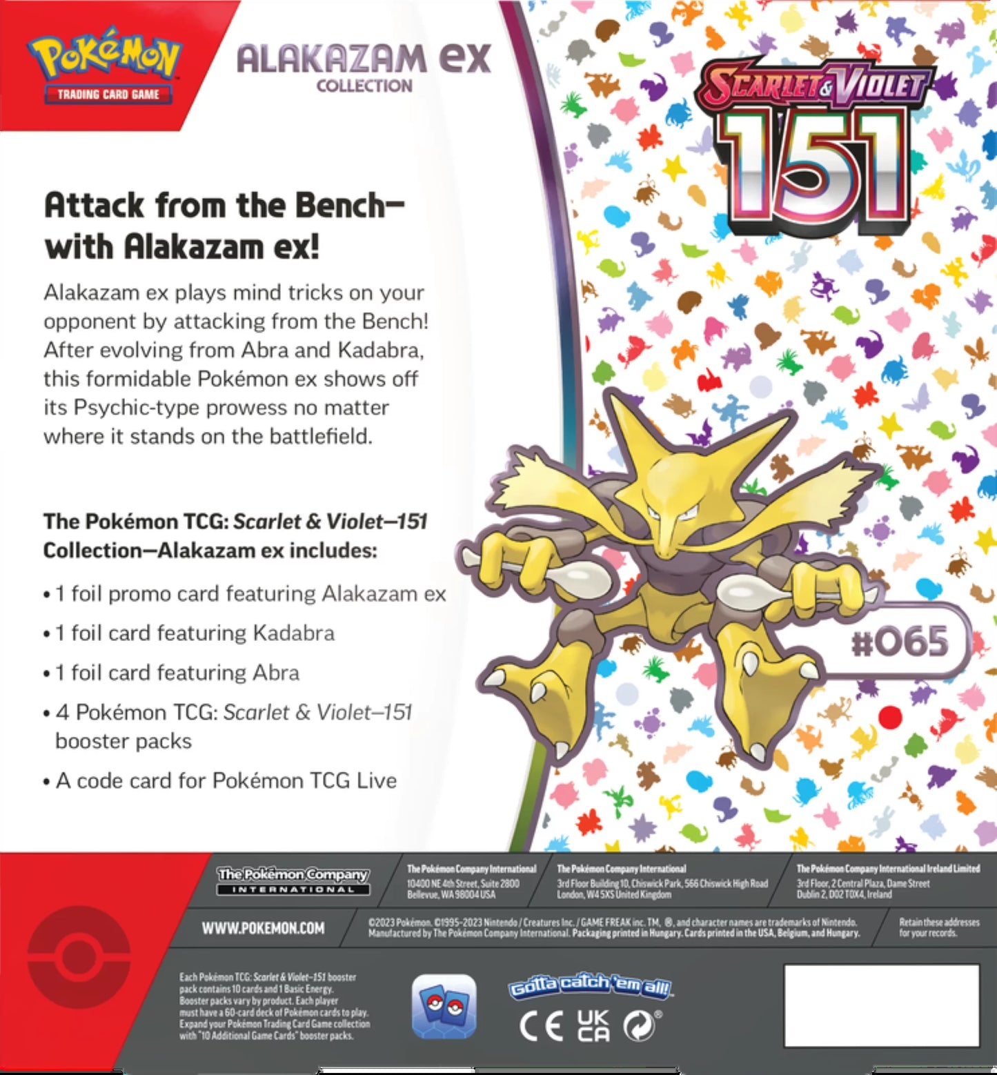 Trading Card Games Scarlet & Violet 3.5 151 Collection Alakazam Ex - 4 TCG: Scarlet & Violet—151 Booster Packs