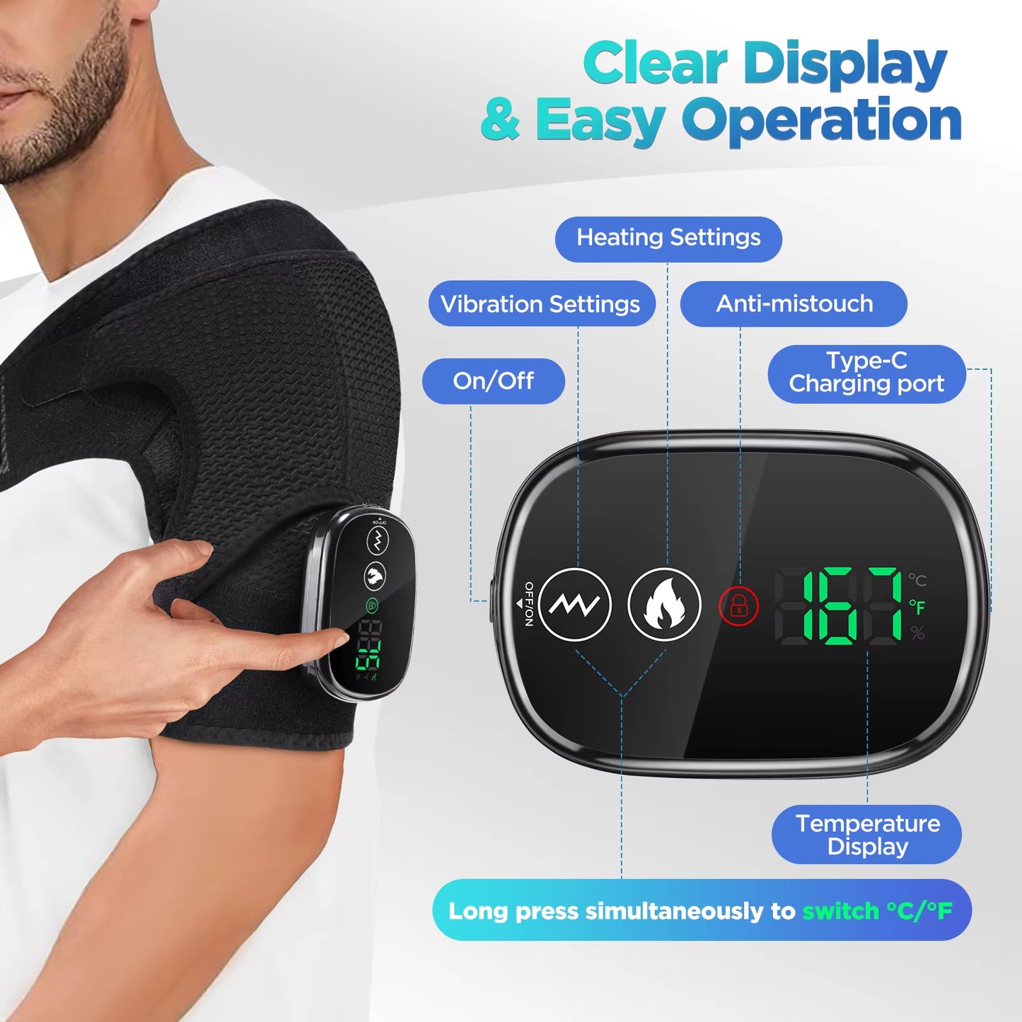 Cordless Portable Heating Pad and Shoulder Massager
