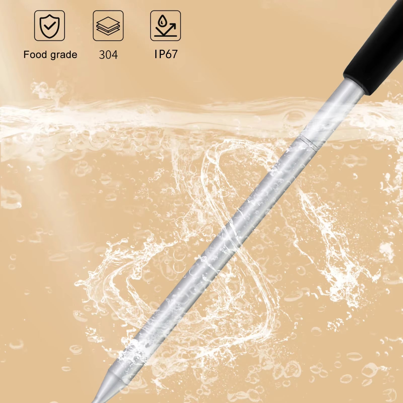 Wireless Bluetooth BBQ Probe Thermometer for Kitchen & Barbecue - Accurate Food & Meat Temperature Measurement
