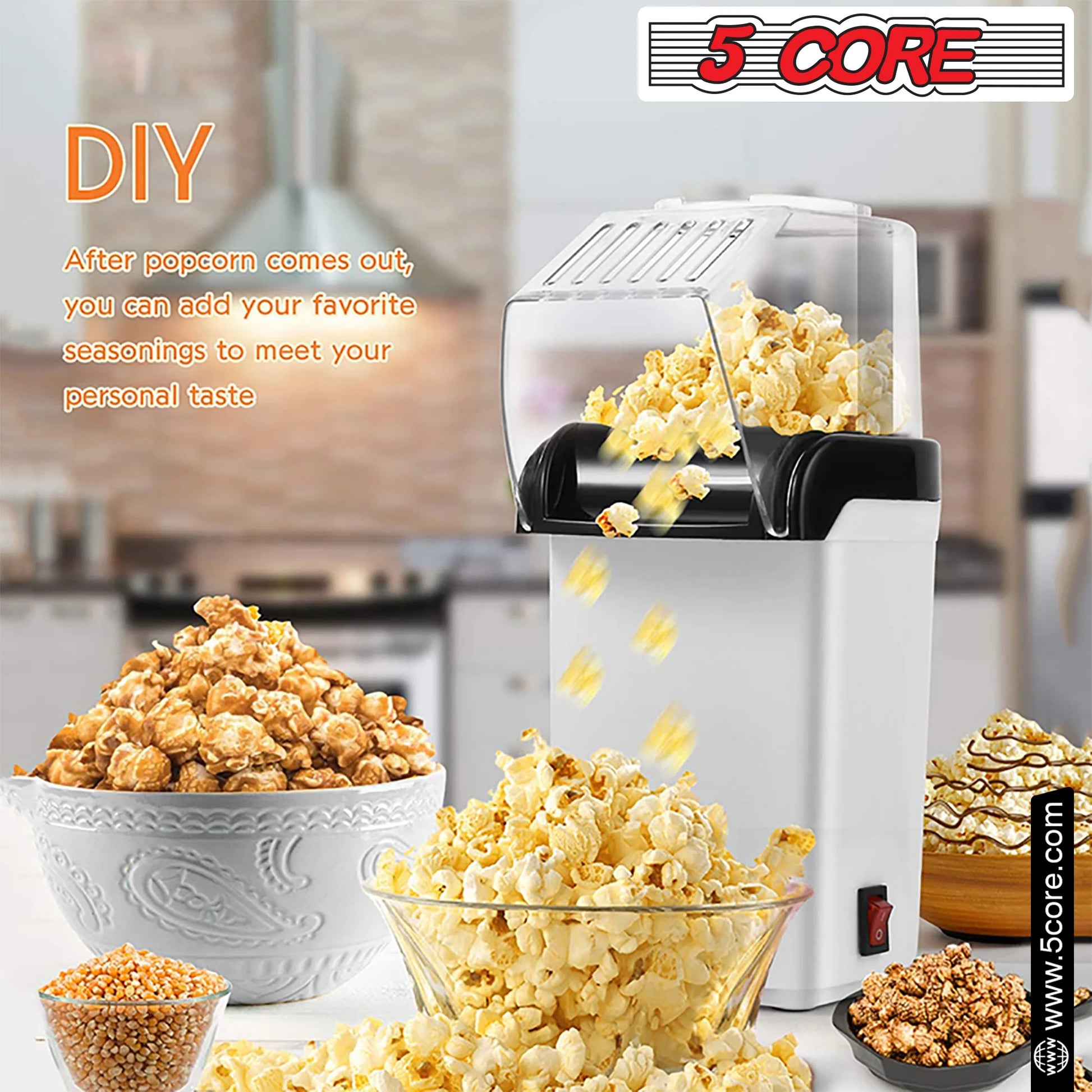 16 Cup Hot Air Popcorn Popper - Portable