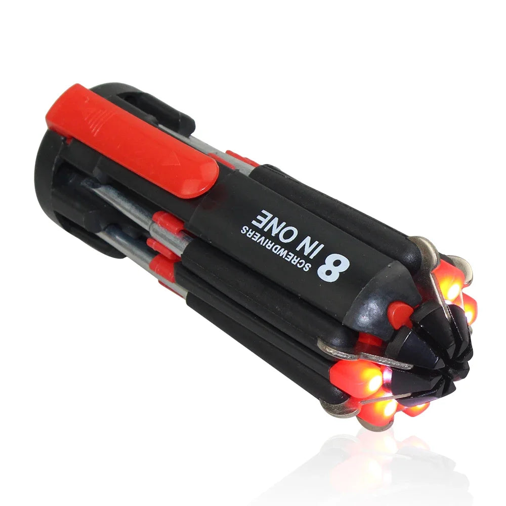 8 In 1 Screwdriver with LED Light